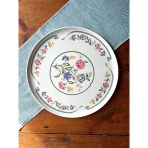 VTG Coffee Table Tray Large Floral Ceramic Serving Dish Kitchen Island Platter